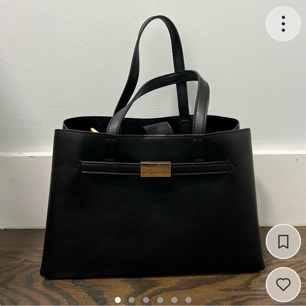 A New Day Black Tote Bag with Minimalist Design